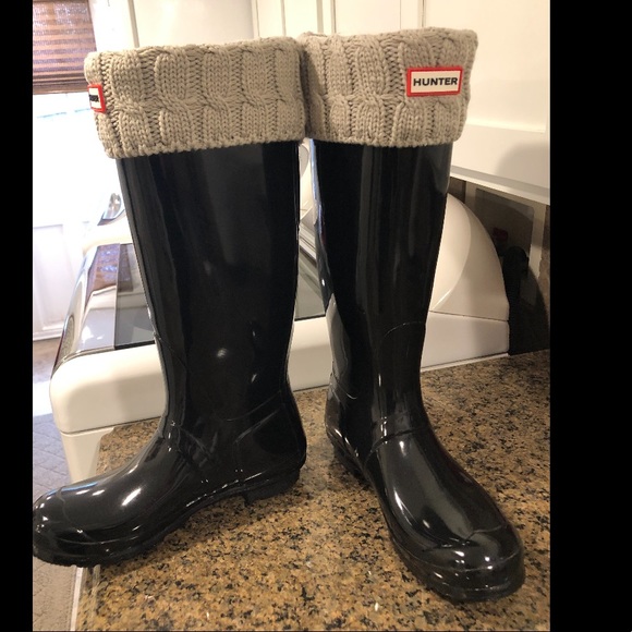 Women’s Hunter Rain Boots with liner, Black - Picture 2 of 6